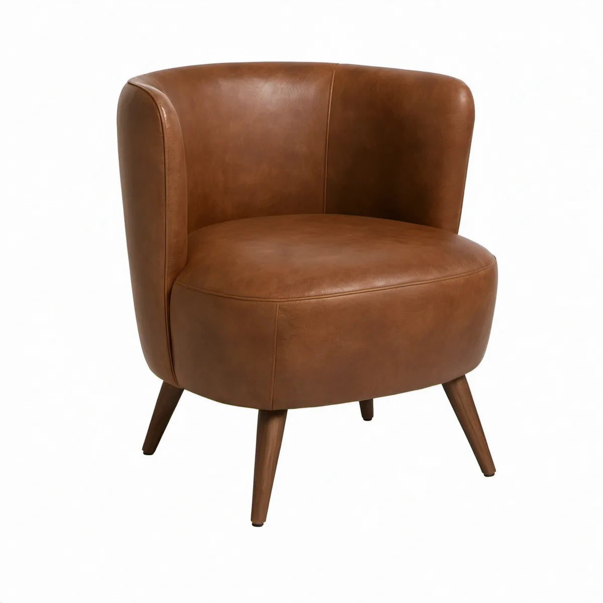 Cocktailsessel mit Armlehnen aus PU-Kunstleder in Braun, 74 x 70 x 78 cm