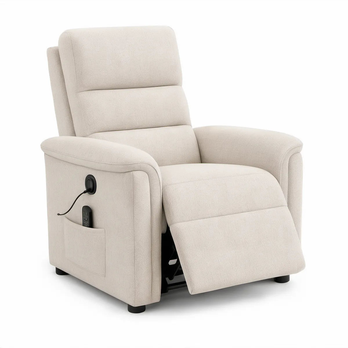 Elektrischer Relaxsessel mit Liegefunktion, Creme, 88 x 93 x 104 cm
