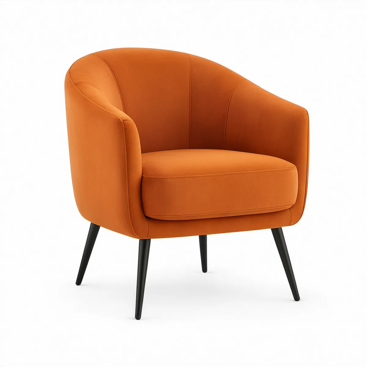 Polstersessel aus Polyester-Samt Orange/Schwarz 70 x 70 x 78 cm