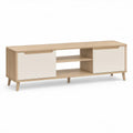 Rechteckiges TV-Lowboard aus melaminharzbeschichteter Spanplatte, Naturbeige/Creme, 140 x 40 x 55 cm