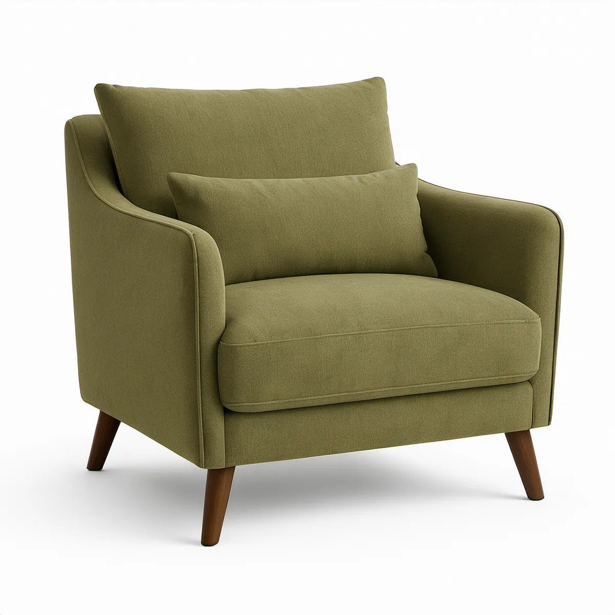 Polstersessel mit Kissen aus Polyester in Olivgrün, 86 x 88 x 85 cm
